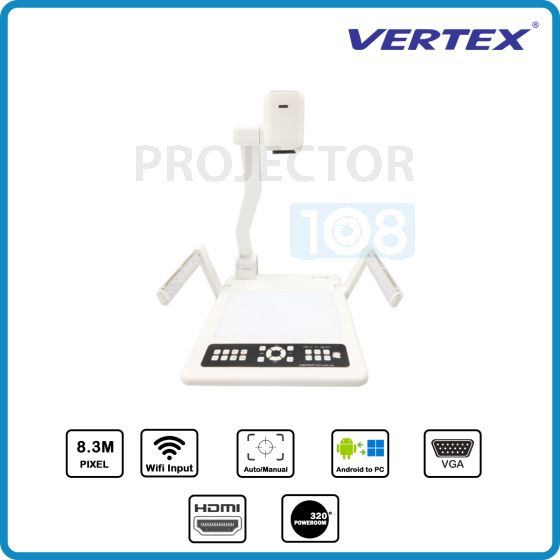 VERTEX D-1408THW Visualizer เครื่องฉายภาพ 3 มิติ (HDMI in & out + Wifi)