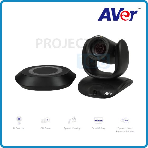 AVer VC550 4K Dual lens PTZ Conferencing Camera with Scalable Speakerphone for Mid to Large Rooms
