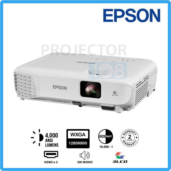 Epson EB-W53 3LCD Projector (4,000 ANSI Lumens, WXGA)