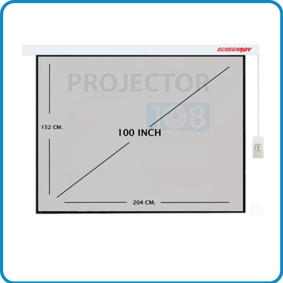 Screenboy Motorized Screen 100" อัตราส่วน 4:3 พร้อมรีโมทไร้สาย
