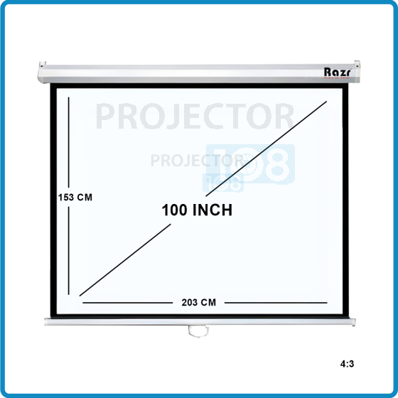 Razr Wall Screen 100" อัตราส่วน 4:3