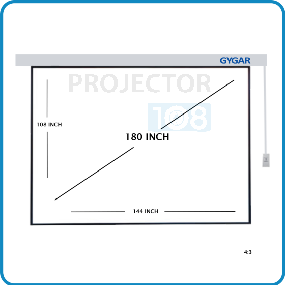 GYGAR Motorized Screen 180" อัตราส่วน 4:3 พร้อมรีโมทไร้สาย
