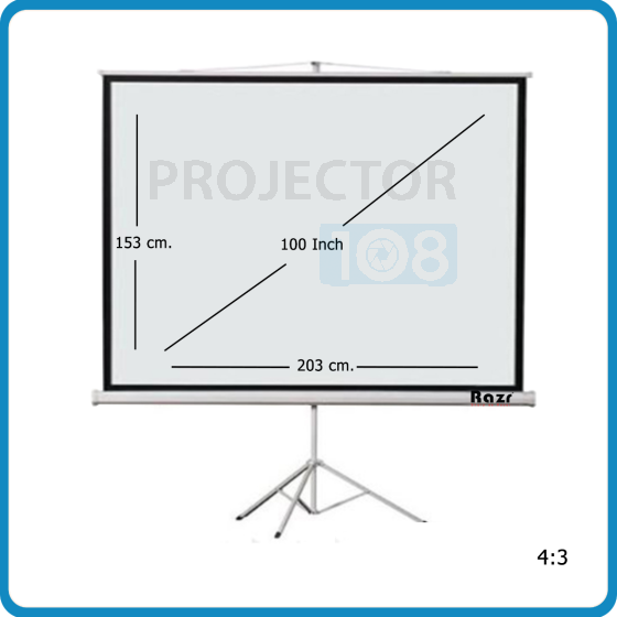 Razr Tripod Screen 100" อัตราส่วน 4:3