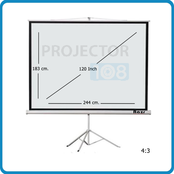 Razr Tripod Screen 120" อัตราส่วน 4:3