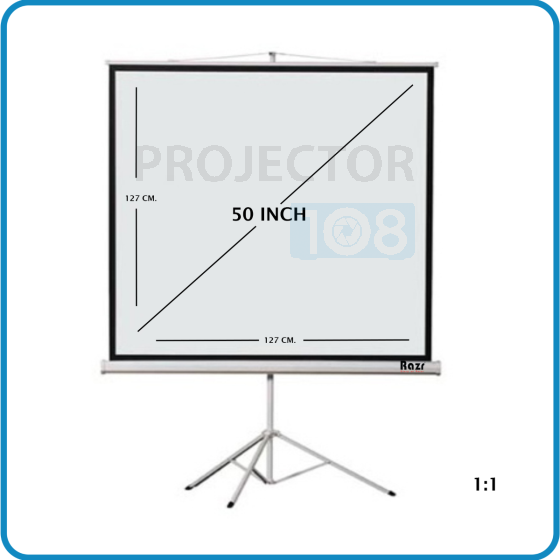 Razr Tripod Screen 50" อัตราส่วน 1:1