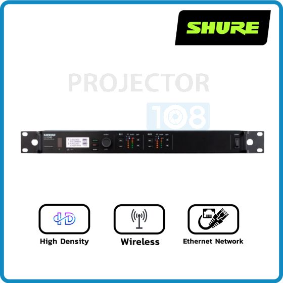 SHURE ULXD4-V52 เครื่องรับสัญญาณไมค์ลอยดิจิตอล 2 ชาแนล แบบ VHF และ UHF (ไม่มีไมโครโฟน)