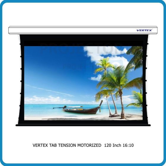 VERTEX Tab Tension Motorized Screen ขนาด 120" อัตราส่วนภาพ 16:10 เนื้อ Matt White