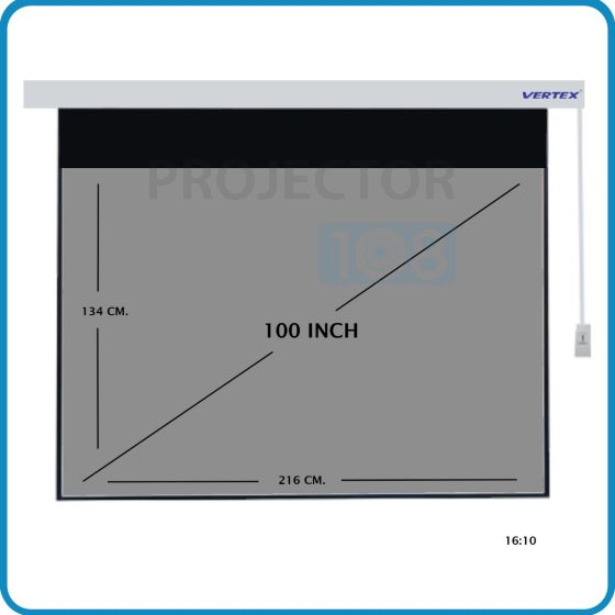 VERTEX Premium Hi-Def Gray Motorized Screen ขนาด 100" อัตราส่วนภาพ 16:10