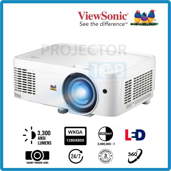 ViewSonic LSD300W-ST DLP Short Throw LED Projector (3,300 ANSI Lumens, WXGA)