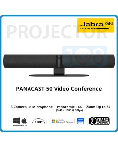 Jabra Panacast 50 180° Panoramic 4K Video Conference วิดีโอคอนเฟอร์เรนซ์บาร์ สำหรับประชุมขนาดเล็กถึงขนาดกลาง (Black)