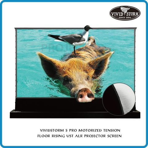 VIVIDSTORM S PRO P Motorized Tension Floor Rising UST ALR Perforated Projector Screen 100 inch 16:9