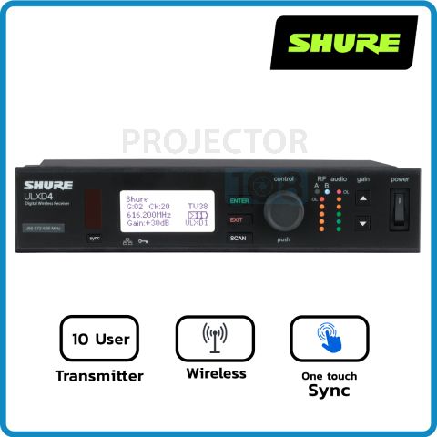 SHURE : ULXD4A-Q12 Digital Wireless Receiver with Predictive Switching Diversity, Interference Detection and Alerts, and 256-bit Encryption - Q12 Band (748-758 MHz).
