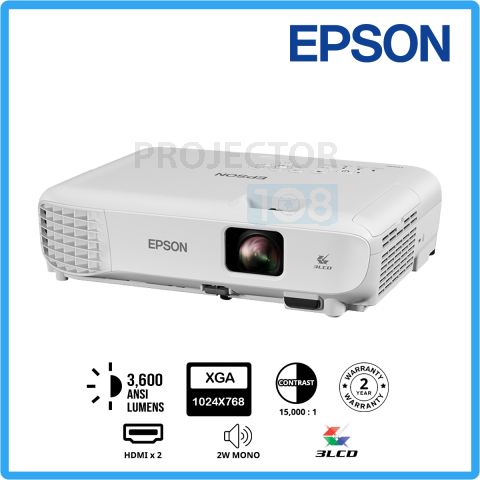 Epson EB-E12 3LCD Projector (3,600 ANSI Lumens, XGA)