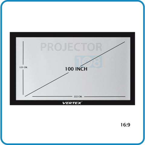 VERTEX Fixed Frame HD-Gray Screen 100" อัตราส่วน 16:9