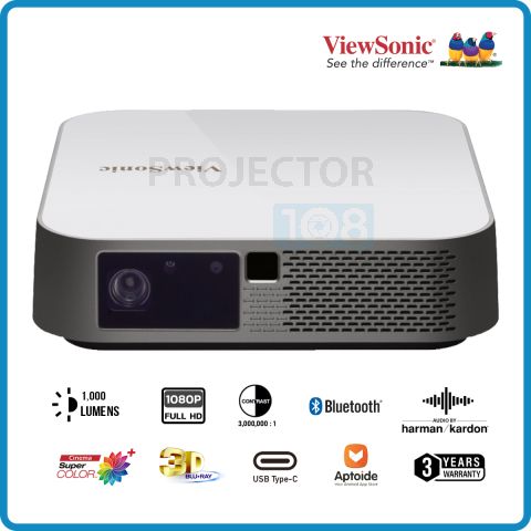Viewsonic M2e DLP Smart Portable LED Projector (1,000 Lumens, Full HD)