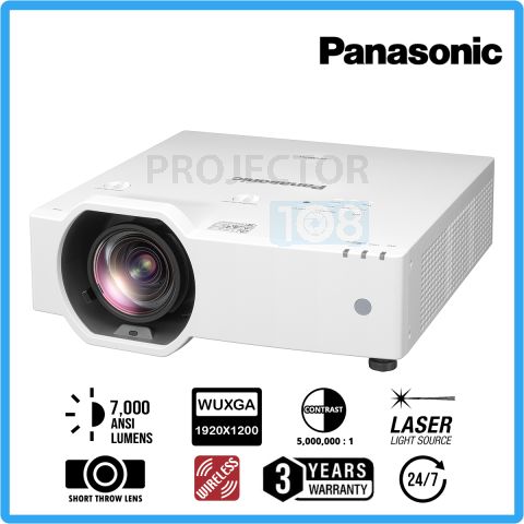 Panasonic PT-VMZ7ST 3LCD Laser Projector (6,200 ANSI Lumens, WUXGA) Left