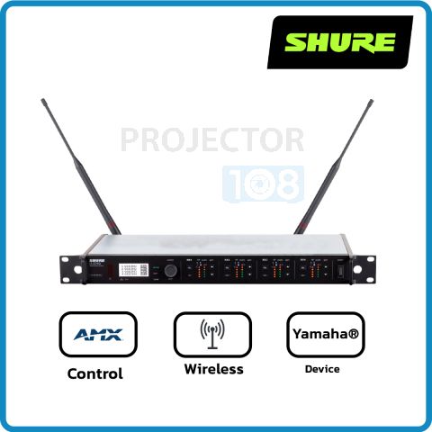 SHURE : ULXD4QA-M19 Quad Channel Digital Wireless Receiver / 4-channels of uncompromising audio quality, RF signal stability, and advanced setup features in a space-efficient single rack unit - M19 Band (694-703 MHz).