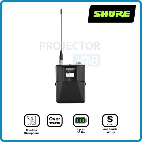 SHURE : QLXD1-M19 Wireless Bodypack Transmitter with Backlit LCD, Selectable Display Mode, and 330ft Operating Range - M19 Band (694-703 MHz)