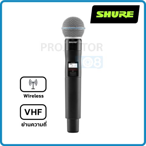 SHURE : QLXD2/B58-M19 Handheld Wireless Transmitter with Interchangeable BETA 58A Microphone Capsule - M19 Band (694-703 MHz)