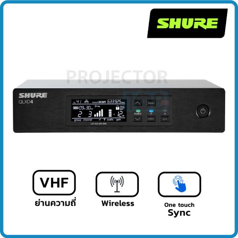 SHURE : QLXD4A - M19  Digital Wireless Receiver with High-contrast LCD, and LED Meters - M19 Band (694-703 MHz).