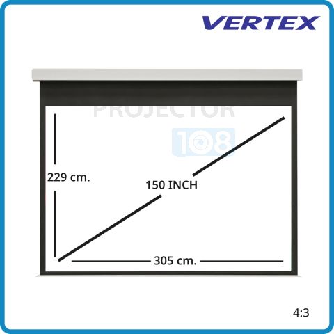 Vertex Ceiling Motorized Projection Screen 150" อัตราส่วน 4:3