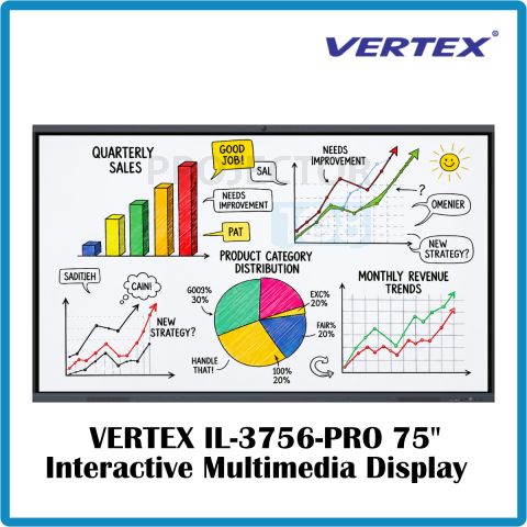Vertex IL-3756-Pro Interactive Multimedia Display 4K-UHD 75 Inch