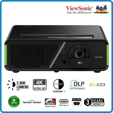 ViewSonic X1-4K 4K HDR High Brightness Smart LED Home Projector