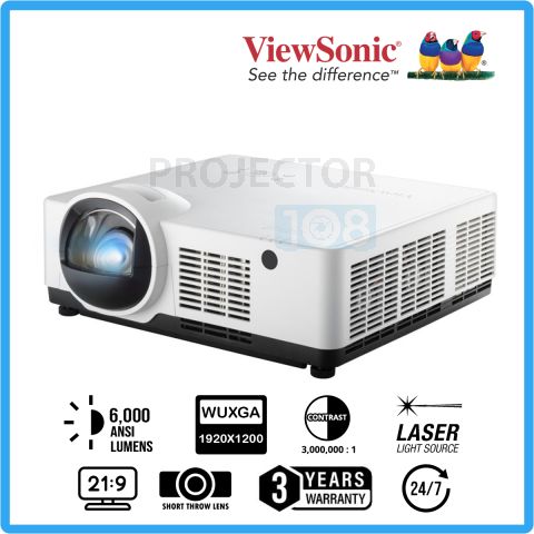 ViewSonic LSC600WU-ST 3LCD Laser Short Throw Installation Projector Left