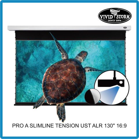 VIVIDSTORM PRO A Plus Slimline Motorized Tension UST ALR Projector Screen 130 Inch 16:9