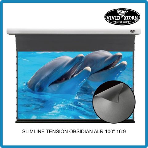 VIVIDSTORM Slimline Motorized Tension Obsidian ALR Projector Screen 100 Inch 16:9