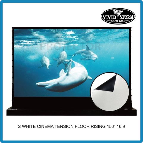 VIVIDSTORM S White Cinema Motorized Tension Floor Rising Projector Screen 150 inch 16:9