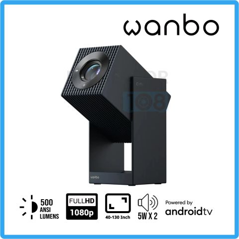 Wanbo Cube2 Pro LED Smart Projector (500 ANSI Lumens, Full HD) Black